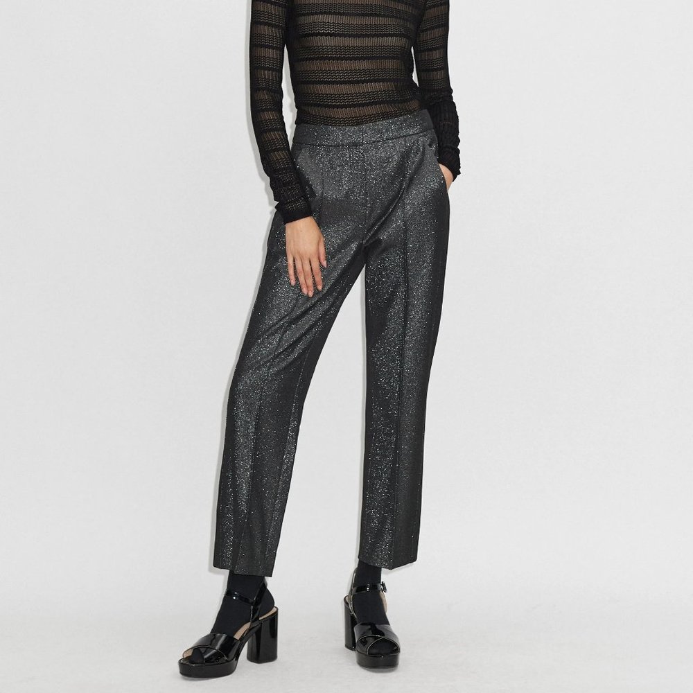 NWT ME + EM Sparkle Slim Crop Pant Glittered Tailoring